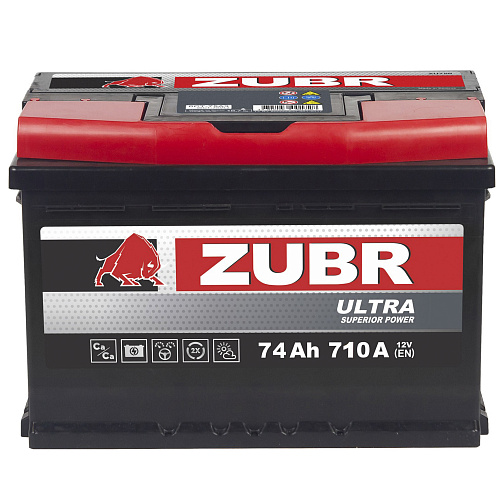Аккумулятор ZUBR Ultra 6CT-74.0 (низкий) (278х175х175, 710А)