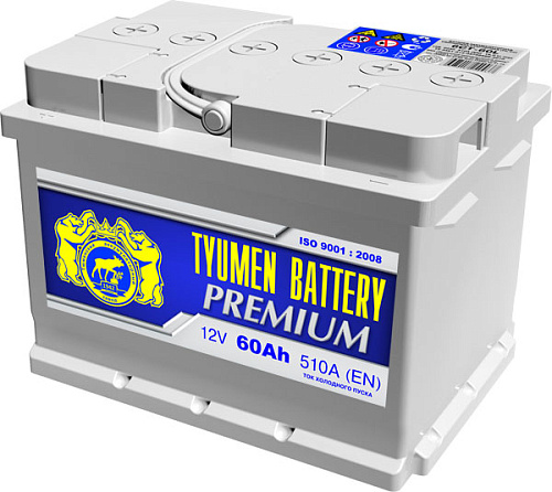 Аккумулятор Тюмень PREMIUM  6СТ -  60 L (о.п) низ. [д242ш175в175/510]