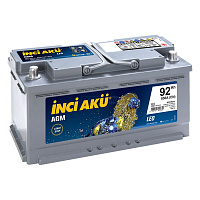 Аккумулятор Inci Aku AGM S&S 6СТ-92 (о.п.) [д352ш175в190/850]