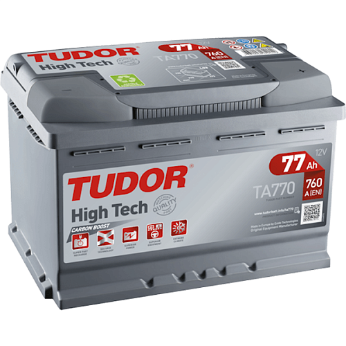 Аккумулятор TUDOR High-Tech 77 А/ч обратная R+ EN 760A 278x175x190 TA770 TA770