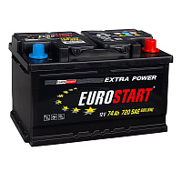 Аккумулятор EUROSTART 6CT-74 о.п. низк [д278ш175в175] 680A
