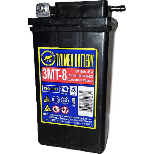 Аккумулятор Тюмень 3МТ - 8 болт сух.заряж[д83ш77в141/45]              