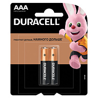 Батарейка алкалиновая тип ААА 1,5В 2шт Duracel LR03 MN2400 BL-2 New